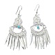 Silver Alloy Chandelier Earrings with Synthetic Turquoise(EJEW-D092-01A-S)-1