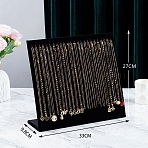Velvet Necklace Organizer Display Stands for 24 Necklaces, Jewelry Display Rack for Necklaces, Rectaangle, Black, 9.8x33x27cm(PW-WG61009-01)