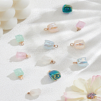 12Pcs 6 Styles DIY Jewelry Making Findings Kits, including Flower Acrylic Pendants, Resin Charms, Mixed Color, 12.5~13.5x7~10.5x7~10.5mm, Hole: 1.6~2mm, 2pcs/style(DIY-LP0004-12)