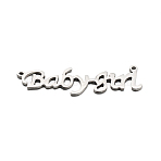 Non-Tarnish 304 Stainless Steel Pendants, Word Babygirl, Stainless Steel Color, 13x41x1mm, Hole: 1mm(X-STAS-M220-05)