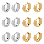 6 Pairs 2 Colors 304 Stainless Steel Huggie Hoop Earrings, Hypoallergenic Earrings, Thick Hoop Earrings, Ring, Golden & Stainless Steel Color, 10.5x11x4mm, Pin: 1mm, 3pairs/color(EJEW-GO0001-07)