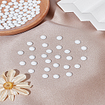 100Pcs Glass Rhinestone Flat Back Cabochons, Nail Art Decoration Accessories, Faceted, White, 6.5x2.5mm(MRMJ-LP0001-49)