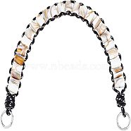 Marble Pattern Acrylic Beaded Bag Straps, with Polyester Cord and Alloy Sping Gate Rings, Dark Khaki, 62~65x3.4x1.9cm, Hole: 25.5mm(DIY-WH0304-351)