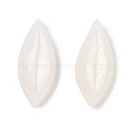 Opaque Resin Decoden Cabochons, Leaf, White, 12x5x3mm(CRES-I036-14A)