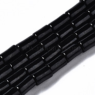 Natural Black Stone Beads Strands, Column, 5~6x3mm, Hole: 0.8mm, about 72~73pcs/strand, 15.35 inch(39cm)(G-S366-072)