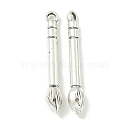 Tibetan Style Alloy Pendants, Lead Free & Cadmium Free, Writing Brush, Antique Silver, 29.5x4.5x4.3mm, Hole: 2mm(TIBE-I026-5979AS)