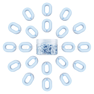Gorgecraft Acrylic Linking Rings, Quick Link Connectors, For Jewelry Chains Making, Oval, Light Sky Blue, 19x14x4.5mm, Hole: 11x5.5mm, 100pcs/box(OACR-GF0001-05C)