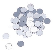 Sew on Acrylic, Flat Round, Silver, 15.5x1.5mm, Hole: 1mm(OACR-WH0004-07)