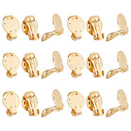 20Pcs Ion Plating(IP) 304 Stainless Steel Clip-on Earring Settings, Flat Round, Golden, 20x15x9mm, Hole: 2.5mm(STAS-UN0044-04)
