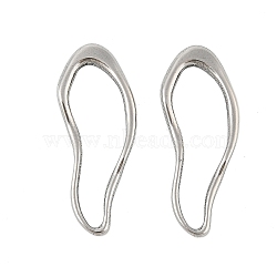 304 Stainless Steel Linking Rings, Irregular Shape, Stainless Steel Color, 31x12.5x2.5mm, Inner Diameter: 26x8.5mm(STAS-E547-05G-03)