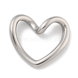 Anti-Tarnish 304 Stainless Steel Heart Linking Rings, Stainless Steel Color, 16x18x4.5mm, Inner Diameter: 7.5x13.5mm(STAS-D197-25P)