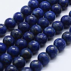 Natural Lapis Lazuli Beads Strands, Round, 8mm, Hole: 0.5mm, about 50pcs/strand, 15.35 inch(39cm)(X-G-E465-8mm-01)