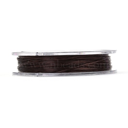 Strong Stretchy Beading Elastic Thread, Flat Elastic Crystal String, Coffee, 0.8mm, about 10.93 yards(10m)/roll(EW-N002-21)