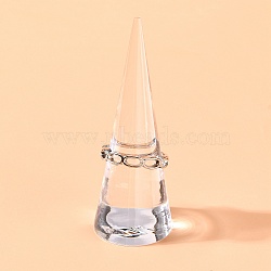 Acrylic Organic Glass Ring Displays, Cone, Clear, 25.5x69mm(X-RDIS-G005-04C)