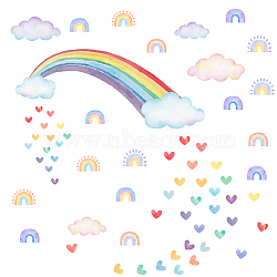 PVC Wall Stickers, Wall Decoration, Rainbow Pattern, 900x390mm(DIY-WH0228-843)