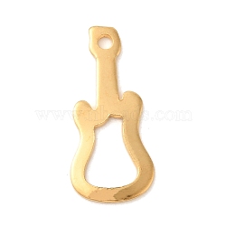 Ion Plating(IP) 304 Stainless Steel Pendants, Guitar Charm, Golden, 19x8.5x0.8mm, Hole: 1.2mm(STAS-U025-18G)