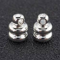 Brass Cord Ends, End Caps, Long-Lasting Plated, 925 Sterling Silver Plated, 6x4.5mm, Hole: 1mm, Inner Diameter: 3mm(KK-H759-44-S)