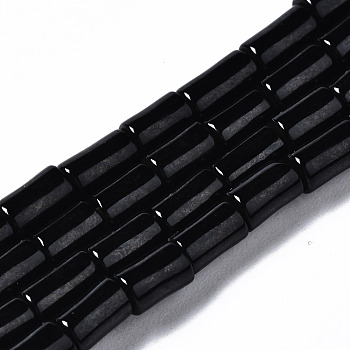 Natural Black Stone Beads Strands, Column, 5~6x3mm, Hole: 0.8mm, about 72~73pcs/strand, 15.35 inch(39cm)