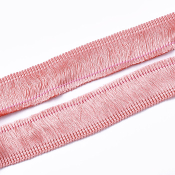 Polyester Tassel Fringe Trimming, Costume Accessories, Salmon, 25~26x2mm, about 20m/bag
