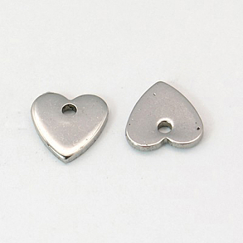 201 Stainless Steel Stamping Blank Tag Pendants, Heart, 7x7x1mm, Hole: 1mm