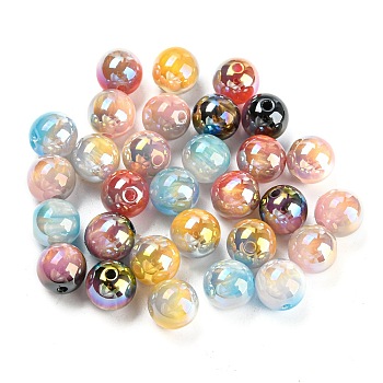Resin Beads, Imitation Shell & Pearl, Round, Mixed Color, 10mm, Hole: 2mm