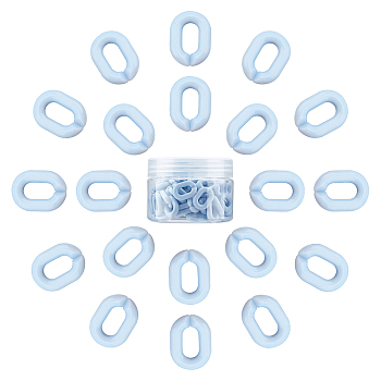 Gorgecraft Acrylic Linking Rings, Quick Link Connectors, For Jewelry Chains Making, Oval, Light Sky Blue, 19x14x4.5mm, Hole: 11x5.5mm, 100pcs/box