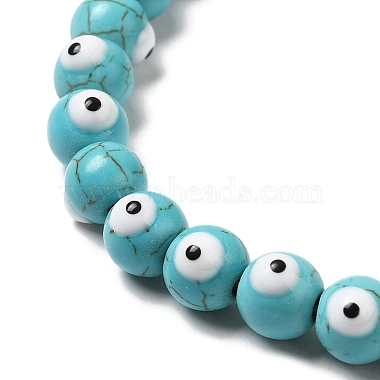 Synthetic Turquoise Enamel Beads Strands(G-P507-17A)-4