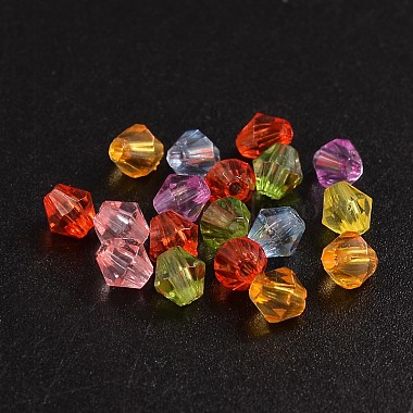 Perles acryliques transparentes de bicones facettées(DBB5mm)-3