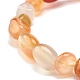 Bracelet extensible en perles de cornaline naturelle teintée (teinte)(BJEW-JB07144-01)-4