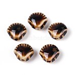 Handmade Porcelain Ceramic Beads, Fancy Antique Glazed Porcelain, Shell Shape, Coconut Brown, 10.5~11x12x7~8mm, Hole: 2mm(PORC-T133-29H)