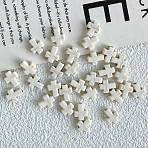 Synthetic Howlite Beads, for Jewelry Making, Floral White, Cross, 10x8x3.5mm, Hole: 1.6mm(G-V001-001B)