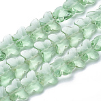 Transparent Glass Beads, Faceted, Butterfly, Pale Green, 8x10x6mm, Hole: 1mm(GLAA-Q066-10mm-B12)