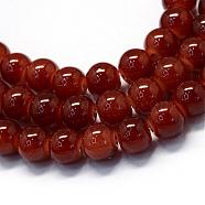 Baking Painted Imitation Jade Glass Round Bead Strands, Saddle Brown, 8.5~9mm, Hole: 1.5mm, about 100~105pcs/strand, 31.8 inch(DGLA-Q021-8mm-11)