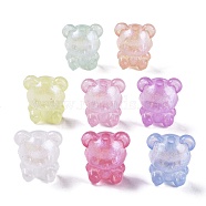 Luminous Transparent Acrylic Beads, with Glitter Powder, Glow in the Dark, Mixed Color, Bear, 21x17x13mm, Hole: 3mm, about 223pcs/500g(OACR-G033-06D)