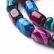 Natural Dyed Agate Beads Strands, Cuboid, Colorful, 14~18x10~11x10~11mm, Hole: 1.5mm, about 25pcs/strand, 15.1 inch(38.5cm)(G-G775-B-01)