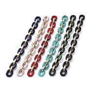 Handmade Acrylic Cable Chains, with CCB Plastic Linking Rings, Mixed Color, Links: 24x18x5mm and 19x12x4.5mm, 39.37 inch(1m)/strand
(AJEW-JB00658)