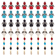 PandaHall Elite&reg Synthetic Turquoise Pendants, with Alloy & Iron Findings, Dyed, Skull, Mixed Color, 12.5~29x6.5~20x6~9mm, Hole: 2.5mm and 2.7x2.2mm, 8pcs/colors, 4colors/style, 2style(G-PH0036-02)