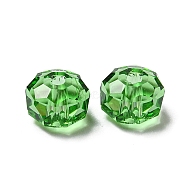 Transparent Glass Beads, Faceted, Rondelle, Peridot, 8x5mm, Hole: 1.2mm(GLAA-E048-01-07)