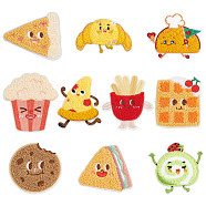 Food Computerized Embroidery Cloth Self Adhesive Patches, Costume Accessories, Mixed Shapes, Mixed Color, 47~80x60~79x3.5~4mm, 10pcs/bag, 1 bag/box(PATC-FG0001-80)