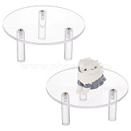 Round Transparent Acrylic Minifigure Display Stands, Model Display Riser for Toys Figures Makeup, Clear, Finish Product: 10x4.95cm, about 7pcs/set(ODIS-WH0002-52)