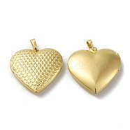Rack Plating Brass Locket Pendants, Heart Charm, Cadmium Free & Lead Free, Long-Lasting Plated, Real 18K Gold Plated, 29x28.5x6.5mm, Hole: 4x6.5mm(KK-G452-04G)