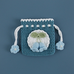 Knitting Wallet, Square, Dark Cyan, 10x10cm(PW-WG14177-03)