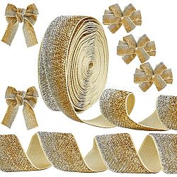 Sparkle Nylon Ribbon, with Glitter, Flat, Dark Khaki, 1 inch(26mm), about 5.00 Yards(4.57m)/Roll(SRIB-WH0011-044)