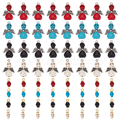 PandaHall Elite&reg Synthetic Turquoise Pendants, with Alloy & Iron Findings, Dyed, Skull, Mixed Color, 12.5~29x6.5~20x6~9mm, Hole: 2.5mm and 2.7x2.2mm, 8pcs/colors, 4colors/style, 2style(G-PH0036-02)