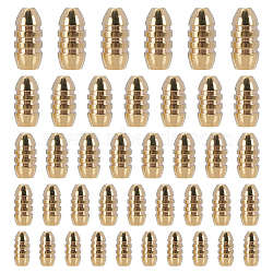 Brass Grooved Bullet Shape Weights Fishing Sinkers, for Freshwater Saltwater Bass Fishing, Golden, 11.5~21.5x6~10mm, Hole: 1.5~2mm, 52pcs/box(KK-FH0001-40G)