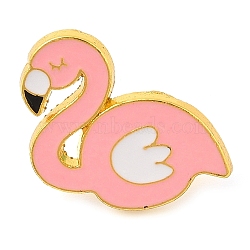 Bird Alloy Enamel Brooches, Swan, 19.5x21mm(JEWB-I035-08G-01)