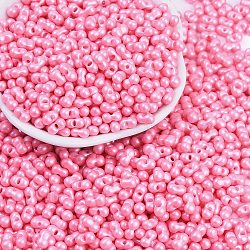 Baking Paint Glass Seed Beads, Round Hole, Peanut, PeachPuff, 3.5x6x3.5mm, Hole: 0.9mm, about 3750pcs/pound(SEED-K010-A13)