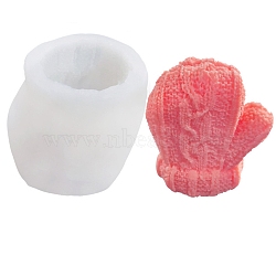 DIY Woolen Glove Candle Silicone Molds, Resin Casting Molds, For UV Resin, Epoxy Resin Jewelry Making, White, 7x5.2x7.6cm, Inner Diameter: 3.6x4.5cm(DIY-Z014-10)