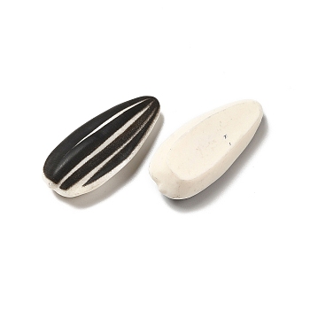 Opaque Resin Imitation Food Decoden Cabochons, Melon Seeds, Black, 32x13.5x7mm