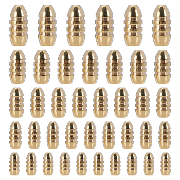 Brass Grooved Bullet Shape Weights Fishing Sinkers, for Freshwater Saltwater Bass Fishing, Golden, 11.5~21.5x6~10mm, Hole: 1.5~2mm, 52pcs/box
